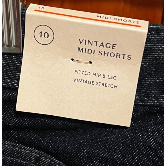 Universal Thread Vintage Midi Shorts Size 10 Dark Blue Denim NWT - Picture 3 of 8